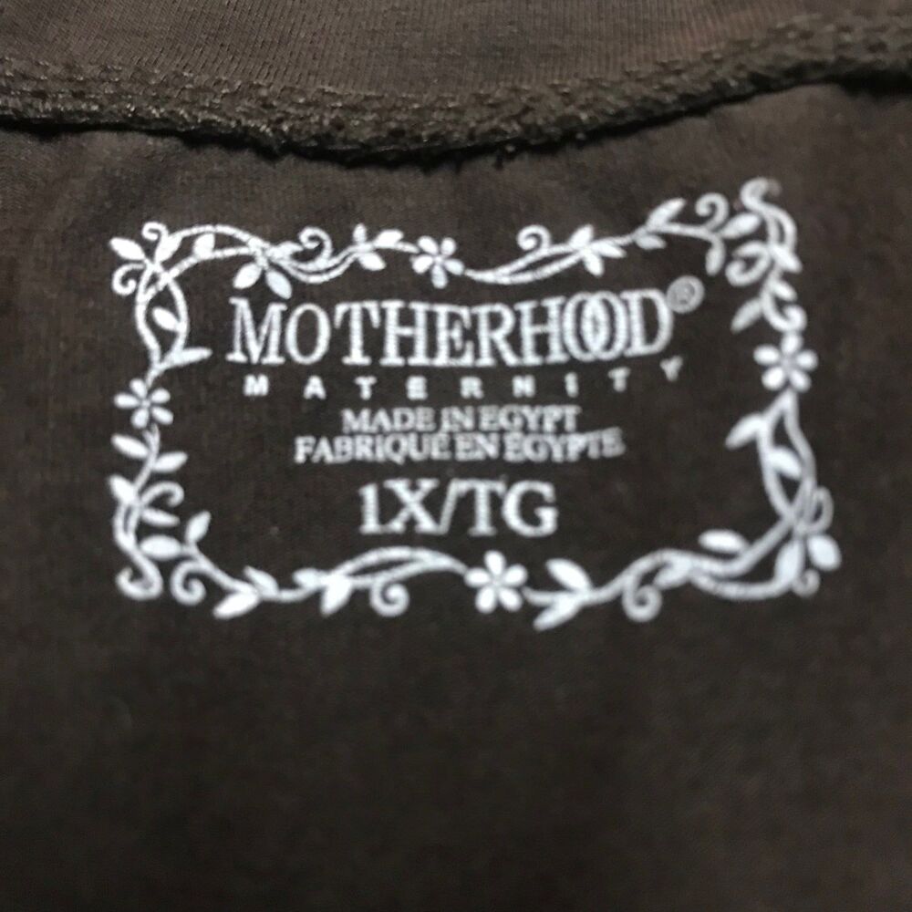 Motherhood Maternity brown v-neck short sleeve shirt size 1X - Picture 2 of 3